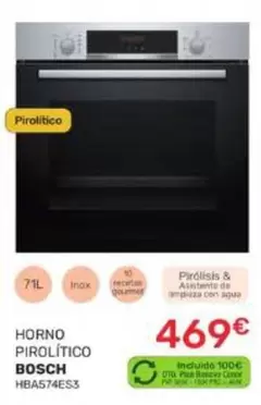 Oferta de Bosch - Horno Pirolitico por 469€ en Cenor