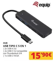 Oferta de Equip - Usb Tipo C 5 En 1 por 15,9€ en Dynos Informática