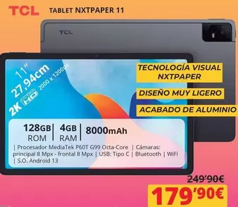 Oferta de TCL - Tablet Nxtpaper 11 por 179,9€ en Dynos Informática