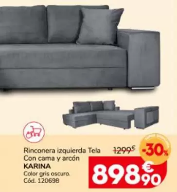 Oferta de Rinconera Izquierda Tela Con Cama Y Arcón por 898,9€ en Conforama