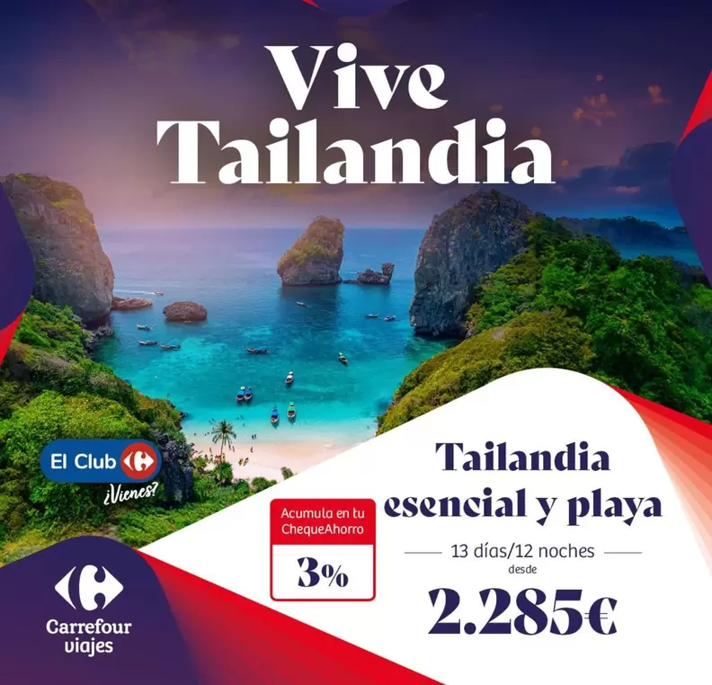 Oferta de Vive - Tailandia Esencial Y Playa por 2285€ en Carrefour Viajes