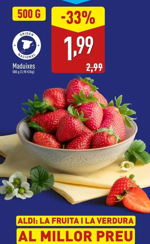 Oferta de Fresas por 1,99€ en ALDI