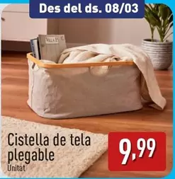 Oferta de Cesta De Tela Plegable por 9,99€ en ALDI