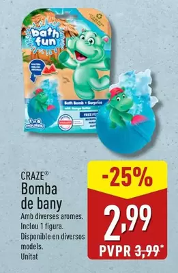 Oferta de Craze - Bomba De Bano por 2,99€ en ALDI