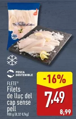 Oferta de Flete - Filetes De Merluza Del Cabo Sin Piel por 7,49€ en ALDI