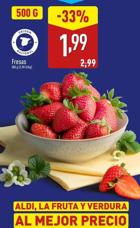 Oferta de Fresas por 1,99€ en ALDI