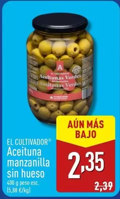 Oferta de El Cultivador - Aceituna Manzanilla Sin Hueso por 2,35€ en ALDI