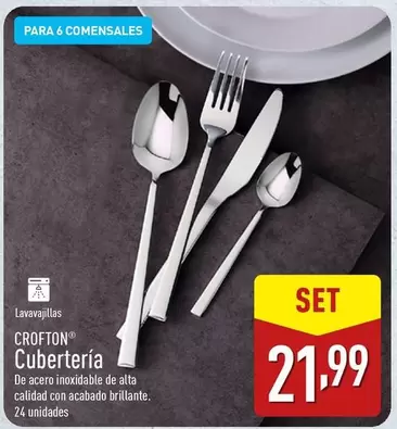 Oferta de Crofton - Cuberteria por 21,99€ en ALDI