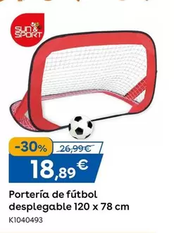 Oferta de Sun & Sport - Porteri­a De Fútbol Desplegable 120x78 Cm por 18,89€ en ToysRus