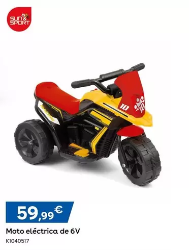 Oferta de Sun & Sport - Moto Electrica De 6v por 59,99€ en ToysRus