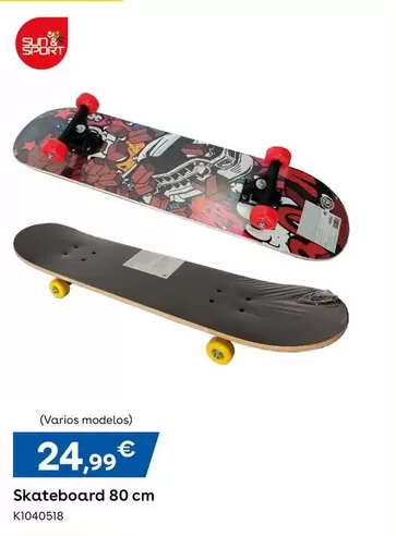 Oferta de Sun & Sport - Skateboard 80 Cm (varios Modelos) por 24,99€ en ToysRus