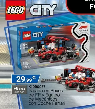 Oferta de Lego - Parada En Boxes De F1® Y Equipo De Mecanicos Con Coche Ferrari por 29,99€ en ToysRus