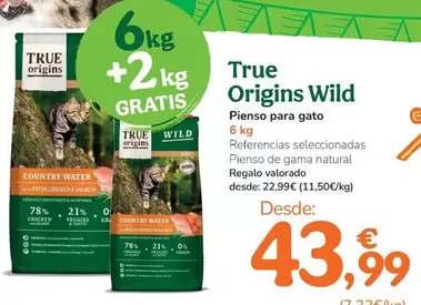 Oferta de True Origins - Wild Pienso Para Gato por 22,99€ en Tiendanimal