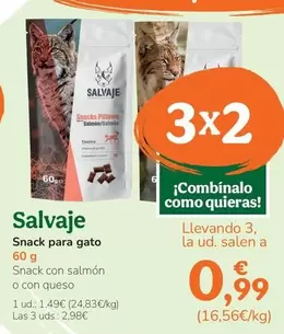 Oferta de Salvaje - Snack Para Gato por 1,49€ en Tiendanimal