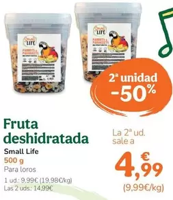 Oferta de Small Life - Fruta Deshidratada por 9,99€ en Tiendanimal