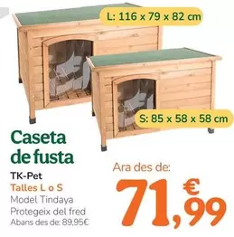 Oferta de Tk-Pet - Caseta De Madera por 71,99€ en Tiendanimal