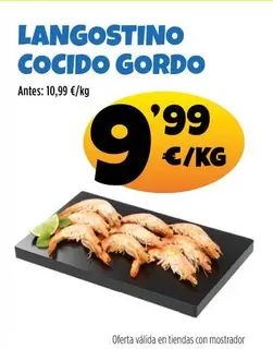 Oferta de Langostino Cocido Gordo por 9,99€ en Ahorramas