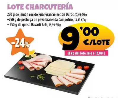 Oferta de Lote Charcuteria por 9€ en Ahorramas