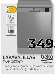 Oferta de Beko - Lavavajillas DVN05320X por 349€ en Tien 21