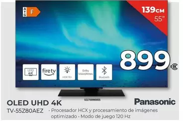 Oferta de Panasonic - Oled Uhd 4K TV-55Z80AEZ  por 899€ en Tien 21