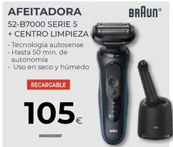 Oferta de Braun - Afeitadora 52-B7000 Serie 5 + Centro Limpieza por 105€ en Tien 21