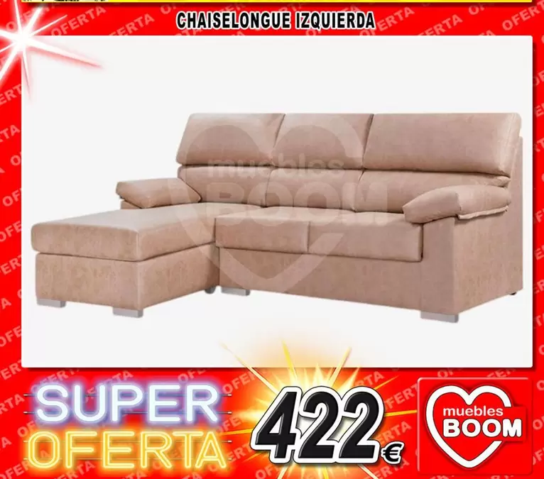 Oferta de Chaiselongue Izquierda por 422€ en Muebles Boom