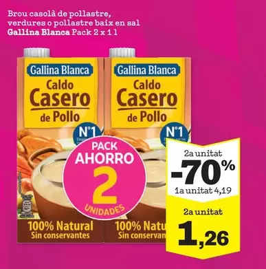 Oferta de Gallina Blanca - Caldo Casero De Pollo por 4,19€ en Sorli