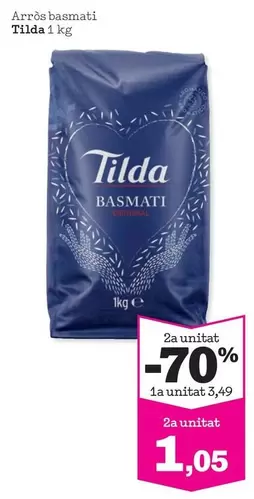 Oferta de Tilda - Arròs Basmati por 3,49€ en Sorli