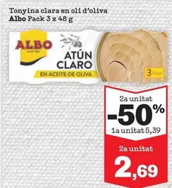 Oferta de Albo - Tonyina Clara En Oli D'Oliva por 5,39€ en Sorli