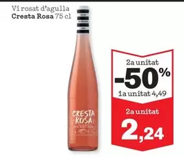 Oferta de Cresta Rosa - Vi Rosat D'Agulla por 4,49€ en Sorli