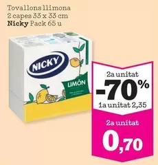 Oferta de Nicky - Tovallons Llimona por 2,35€ en Sorli