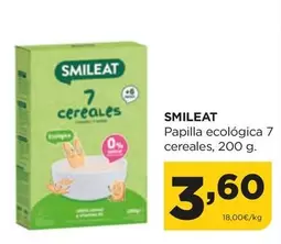 Oferta de Smileat - Papilla Ecologica 7 Cereales por 3,6€ en Alimerka