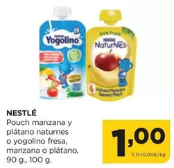 Oferta de Nestlé - Pouch Manzana Y Platano Naturnes O Yogolino Fresa por 1€ en Alimerka