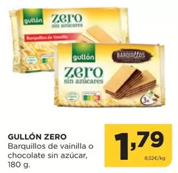 Oferta de Gullón - Zero Barquillos De Vainilla O Chocolate Sin Azucar por 1,79€ en Alimerka