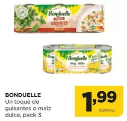 Oferta de Bonduelle - Un Toque De Guisantes O Maíz Dulce por 1,99€ en Alimerka