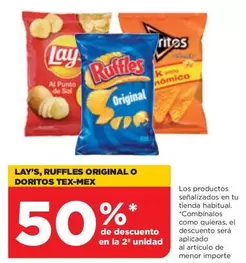 Oferta de Ruffles Original O Doritos en Alimerka