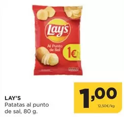 Oferta de Lay's - Patatas Al Punto De Sal por 1€ en Alimerka