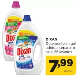 Oferta de Dixan - Detergente En Gel Adiós Al Separar O Azul por 7,99€ en Alimerka