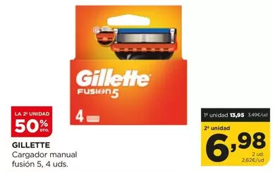 Oferta de Gillette -  Cargador Manual Fusion por 15,95€ en Alimerka