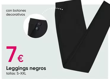 Oferta de Botones - Leggings Negros en Pepco