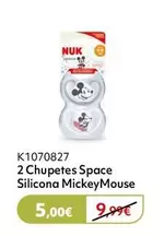 Oferta de Nuk - 2 Chupetes Space Silicona Mickeymouse por 5€ en Prénatal