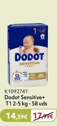 Oferta de Dodot - Sensitive+ T1 por 14,39€ en Prénatal