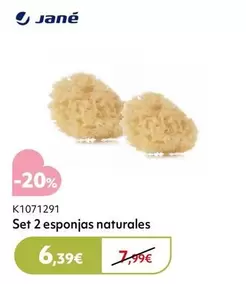 Oferta de Jané - Set 2 Esponjas Naturales por 6,39€ en Prénatal