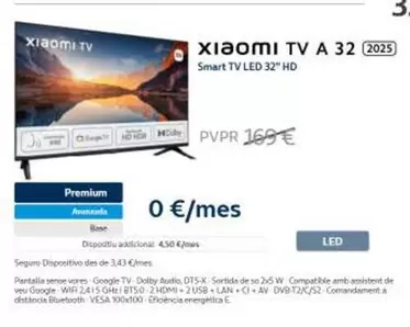 Oferta de Xiaomi - Smart Tv Led 32" Hd por 169€ en Movistar