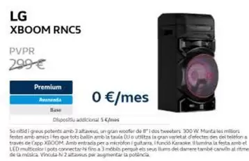 Oferta de LG - Xboom RNC5  por 299€ en Movistar