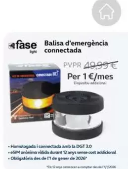 Oferta de Fase - Balisa D'Emergència Connectada  por 49,99€ en Movistar