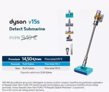 Oferta de Dyson - V15S Detect Submarine por 949€ en Movistar