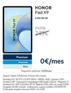 Oferta de Honor - Pad X9  por 249€ en Movistar