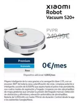 Oferta de Xiaomi - Robot Vacuum S20+ por 249,99€ en Movistar