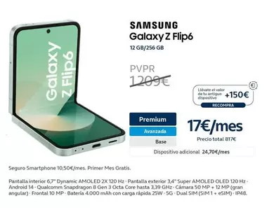 Oferta de Samsung - Galaxy Z Flip6  por 1209€ en Movistar